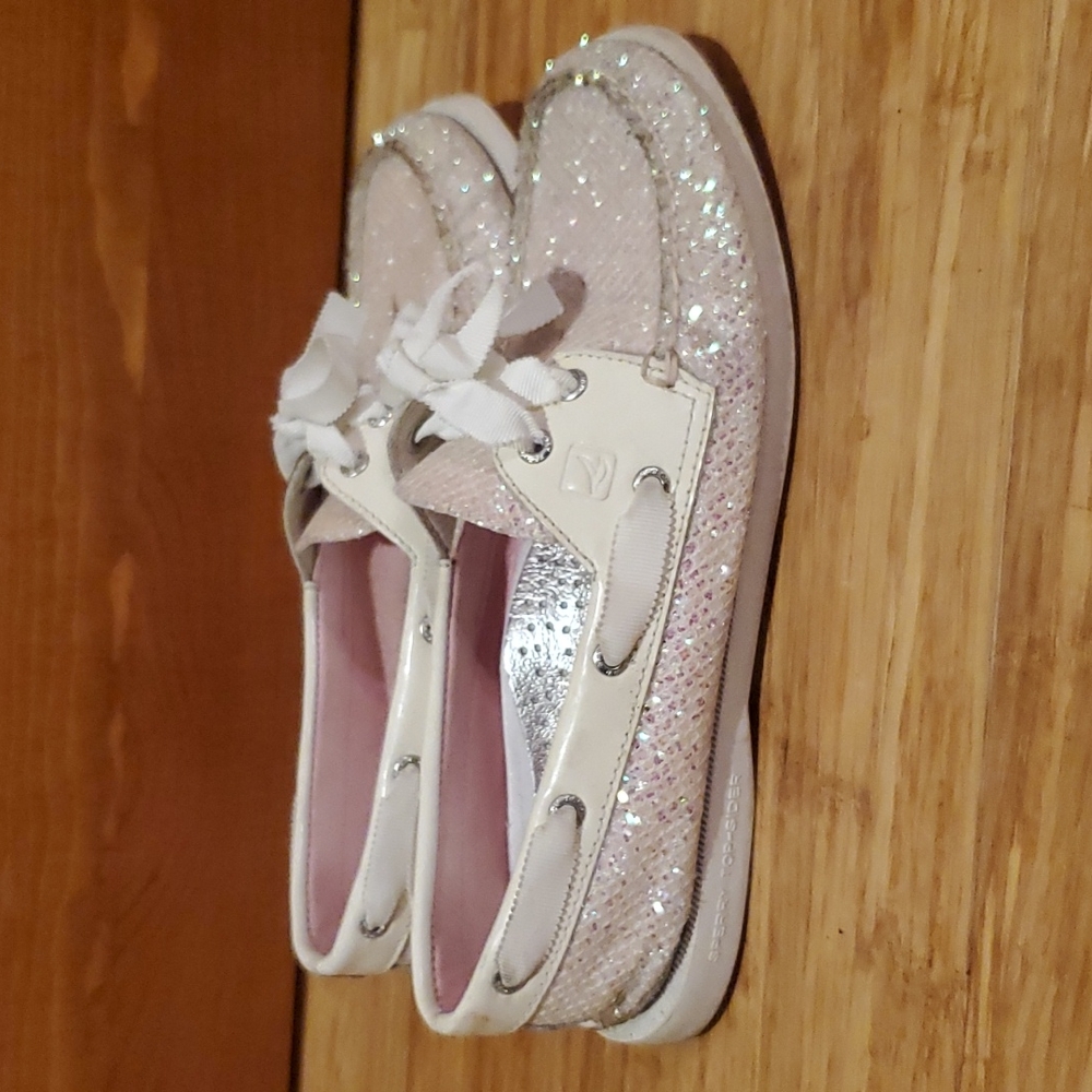 Sperry sparkly boat shoes